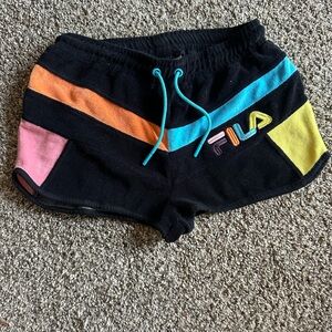 Fila Women's Vibrant Athletic Shorts - Black, Pink, Orange, Blue, Yellow